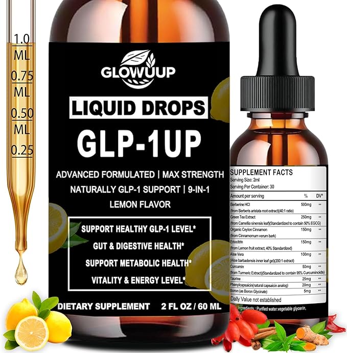 Berberine Supplement Liquid for Women &amp Men Liposomal Berberine with Ceylon Cinnamon Green Tea Eriocitrin Curcumin &amp Aloe Vera for Metabolism &amp GLP-1 Booster GLP 1 Drops 6X Stronger Than