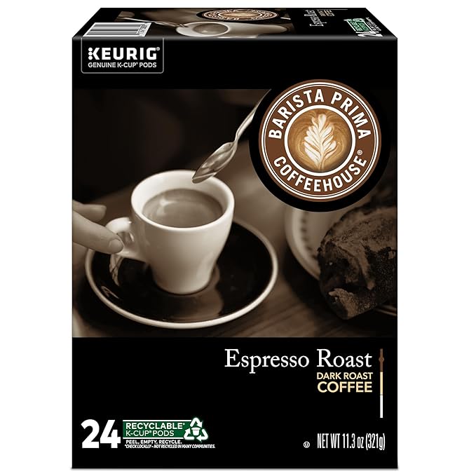 Barista Prima Coffeehouse Espresso Roast Coffee Keurig Single Serve K-Cup Pods 96 Count