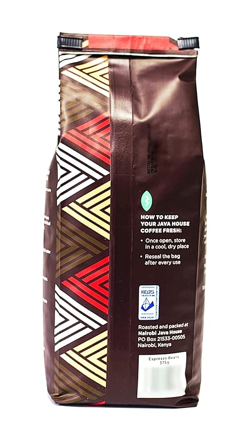 Kenya AA Espresso Ground Coffee - Perfect Dark Roast Craft Coffee. Fair Trade Single Origin Kenyan Coffee with verifiable Coffee Kenya Mark of Origin by Java House Africa (13.23 oz)