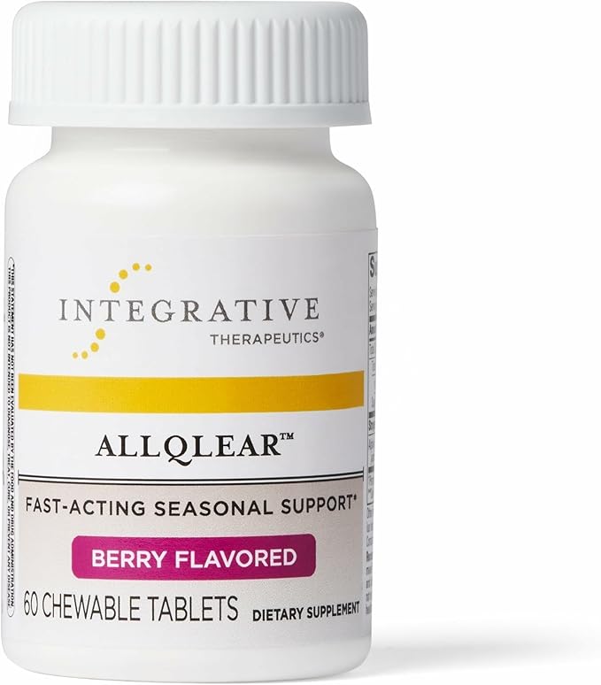 Integrative Therapeutics AllQlear - Seasonal Supplement for Immune Support *- Quail Egg Powder Blend - Dairy-Free - Berry Flavored 60 Chewable Tablets (30 Servings)