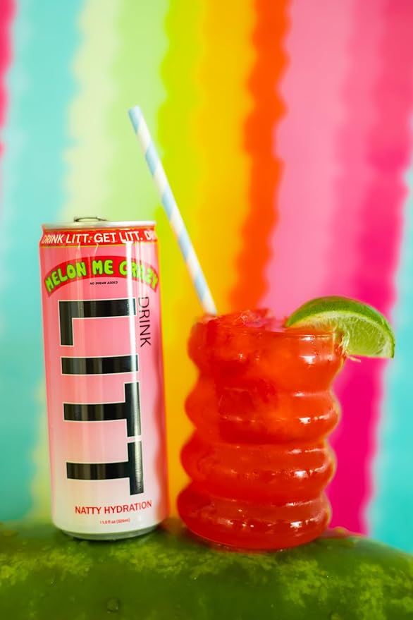 DRINK LITT MELON ME CRAZY | Watermelon | Natty Hydration | Natural Electrolytes | B Vitamins | 11 oz (Pack Of 12)