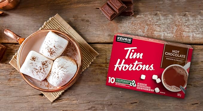 Tim Hortons Original Hot Chocolate Single Serve Keurig K-Cup Pods 10 Count (Pack of 2)