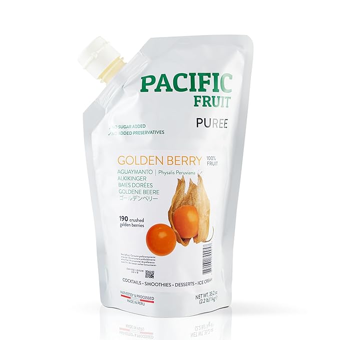 PACIFIC FRUIT - Goldenberry Juice - Physalis juice - Golden Berries Puree - 100% REAL GOLDENBERRY READY TO USE FOR YOUR BEVERAGES! - 100% FRUIT