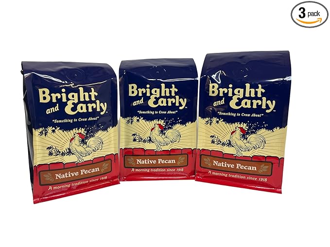 Bright and Early Coffee NATIVE PECAN 12 oz GROUND MEDIUM ROAST COFFEE PACK OF 3