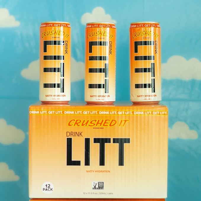 DRINK LITT CRUSHED IT | Orange Creamsicle | Natty Hydration | Natural Electrolytes | B Vitamins | 11 oz (Pack Of 12)