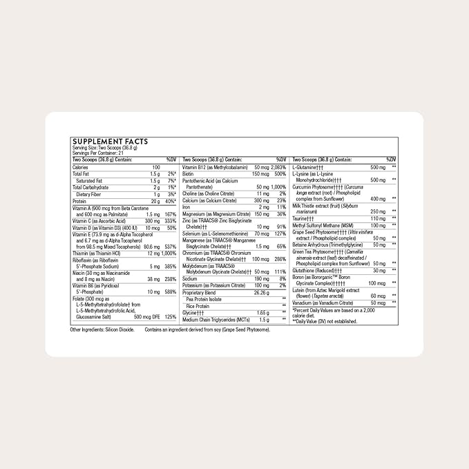 THORNE - MediClear Plus - Rice &amp Pea Protein Powder Supplement with a Complete Multi-Vitamin &amp Mineral Profile - Support for an Elimination or Detox Program* - Third-Party Certified - 21 Servi
