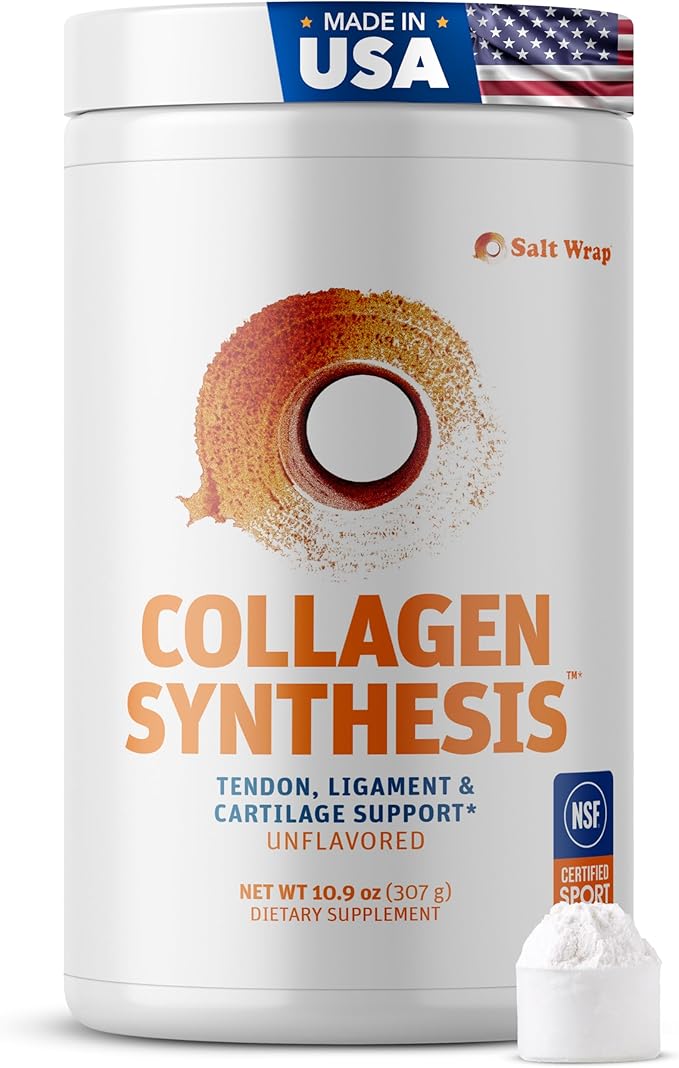 SaltWrap Collagen Synthesis - Collagen Peptides for Joints with Fortigel Tendoforte Best Collagen Powder for Tendons Ligaments and Cartilage Recovery and Repair NSF Certified for Sport