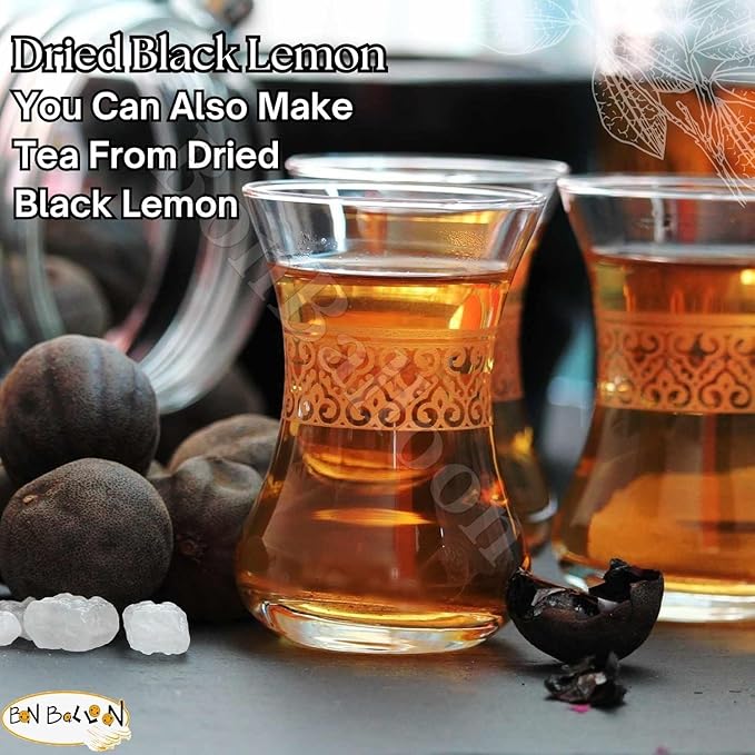 BonBalloon Pure &amp Organic Black Limes Lemon Limu Lime limon Whole Dried Dry Fresh Natural Herbal Herb Tea Seasoning Spice Spices Cooking Vegan Kosher Halal ( 17.64 oz / 500 gm ) ليمون مجفف اسود حل