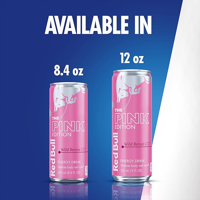 Red Bull Pink Edition Energy Drink Wild Berries Cans | 8.4 fl oz | Pack of 16 | 80mg Caffeine | Taurine &amp B Vitamins