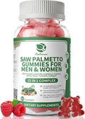 Lukaree Saw Palmetto for Men &amp Women 15 in 1 Saw Palmetto Extract Gummies with Pumpkin Seed Oil Prostate Health Supplements for Men Advanced DHT Blocker Hair &amp Urinary Health Support 60 C