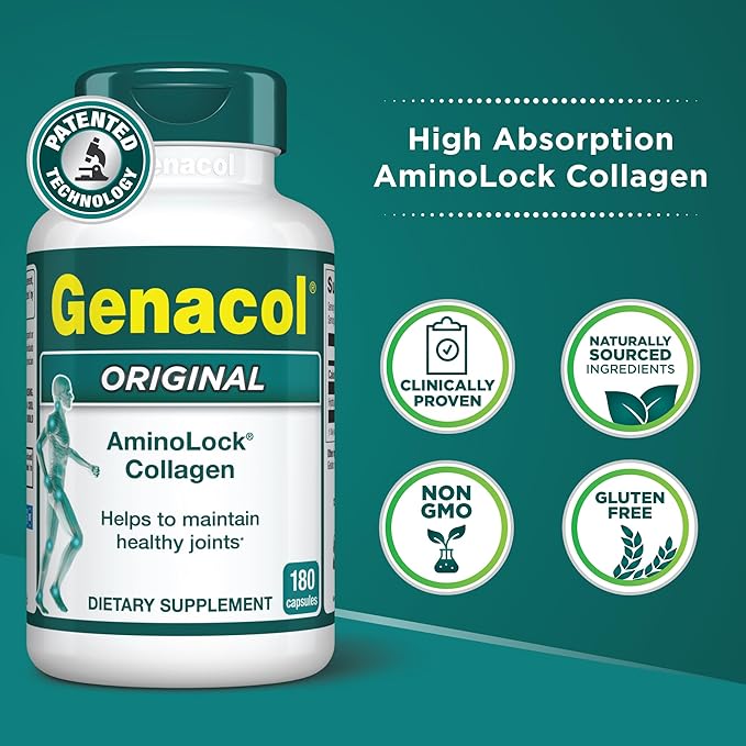 Genacol Original – Collagen Supplement with Ultra-Hydrolyzed Peptides for Joint Health Support Value Duo-Pack 360 Capsules (120-Day Supply)