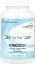 Nutra Biogenesis Stress Factors - GABA Supplements for Women &amp Men L Theanine Calm Relaxation Support for Adults 100mg L-Theanine &amp 25mg GABA Per Pill - 60 Veggie Capsules