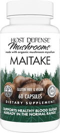 Host Defense Maitake Capsules - Immune &amp Cellular Health Support Supplement - Dietary Herbal Supplement with Maitake Mushroom &amp Mushroom Mycelium - 60 Capsules (30 Servings)*