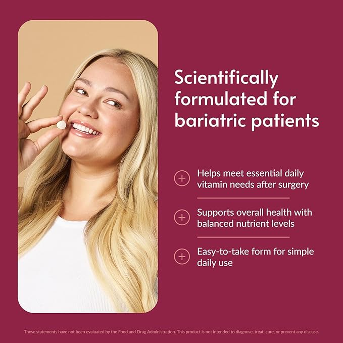 Bariatric Advantage Chewable Essential Multivitamin Without Iron - 200 DV of Key Nutrients - Trace Mineral Support* - Multivitamins for Bariatric Patients - Orange - 60 Count