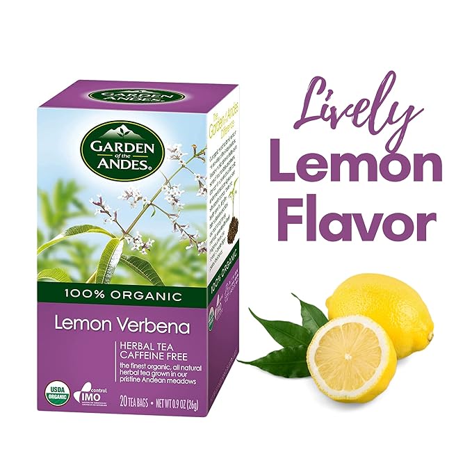 Garden of the Andes Herbal Organic Decaf Lemon Verbena Hot Tea Bags 0.9 oz 20 Count (Pack of 3)…