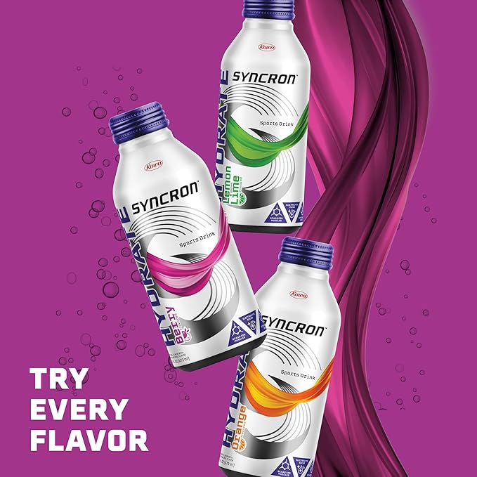 Syncron Hydrate Sports Drink Orange with BCAA Amino Acids Electrolytes and Real Fruit Juice for Daily Hydration or Post Workout Recovery No Sucralose or Artificial Flavors 12 Pack 16 Oz