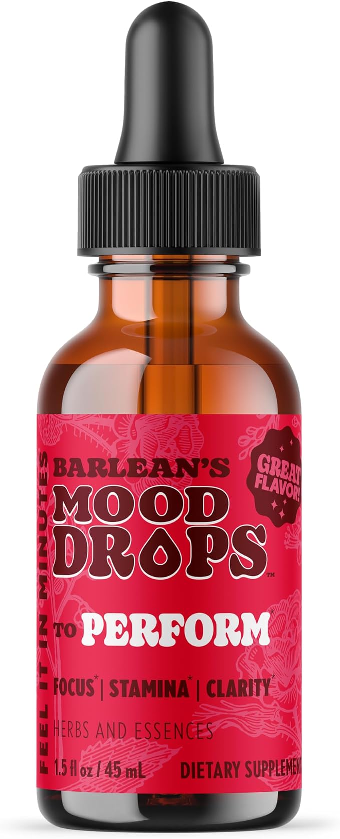 Barlean's Mood Booster Supplement Perform L Theanine and Shilajit Liquid Drop Supplements for Men and Women Adaptogen Herbs Drops 1.5 oz