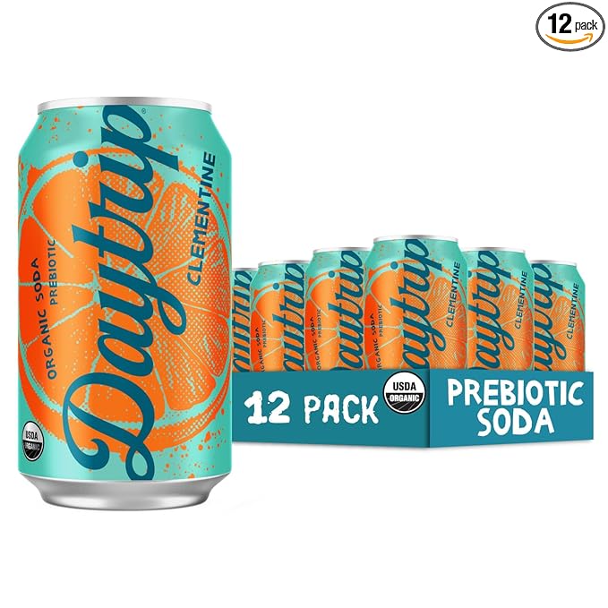 Daytrip Sparkling Prebiotic Soda Flavor - Fiber Enriched Low Calorie &amp Low Sugar Soft Drinks - Beverages with Gut Health &amp Immunity Benefits - Mood Boosting &amp Stress Reducing Properties -