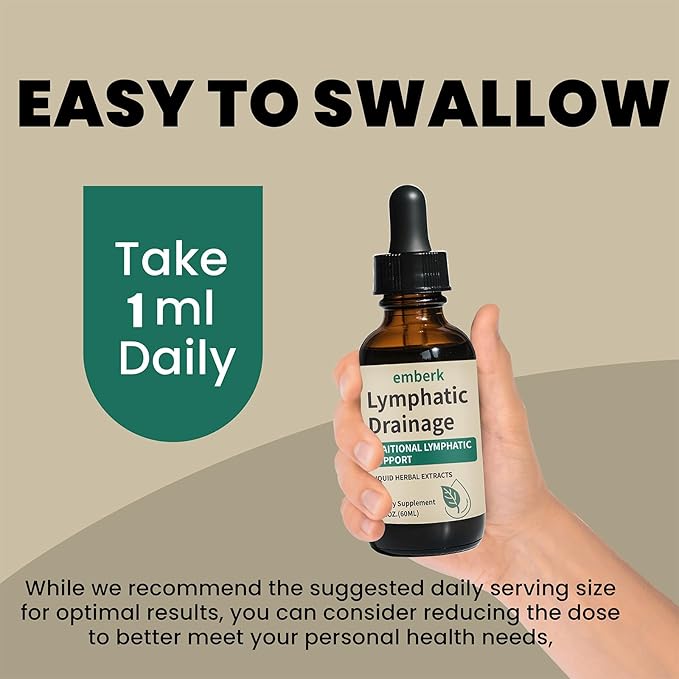 Lymphatic Drainage Drops 2000mg Herbal Blend with Elderberry &amp Echinacea Dandelion– Supports Lymphatic Drainage Immune System &amp Detox 2 fl oz (2pcs)