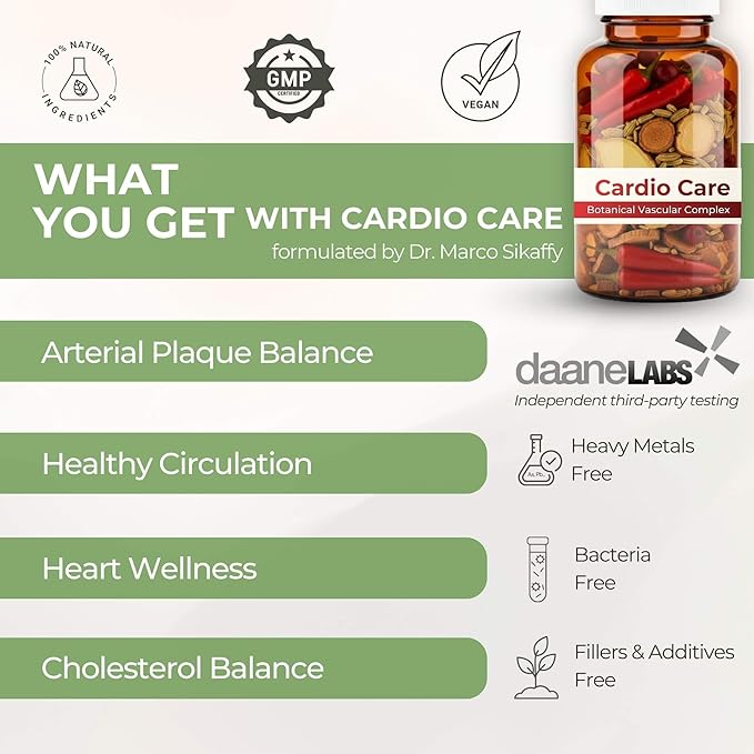 Artery Plaque Removal Formula | 4-Element All-Natural Supplement to Support Blood Pressure Healthy Cholesterol and Heart Rhythm | 90 Easy-to-Swallow Capsules | by Sana Herbal