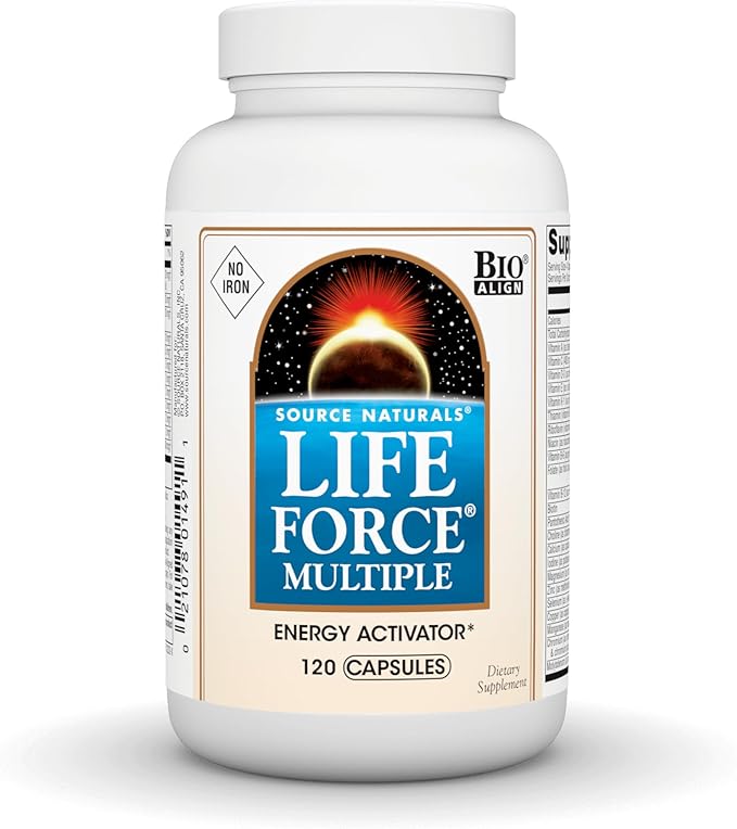 Source Naturals Life Force Multiple Iron Free Daily Multivitamin High Potency Essential Vitamins Minerals Antioxidants &amp Nutrients - Energy &amp Immune Boost* - 120 Capsules