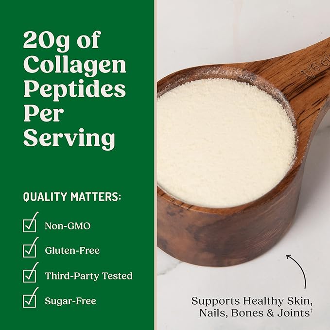 Bulletproof Unflavored Collagen Peptides Powder with MCT Oil 14.3 Ounces Grass-Fed Collagen Protein for Skin Bone and Joint Support Pasture Raised No Added Hormones