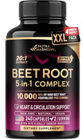 Beet Root 5-in-1 Complex Capsules - Healthy Blood Pressure Support Supplement** for Heart &amp Circulation Support - with Hawthorn Berry Hibiscus &amp Garlic - for Men &amp Women - Made in USA 24