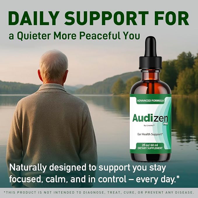 (2 Pack) Audizen Pro - Original Audizen Pro Drops for Healthy Ringing Ear Support Oral Supplement Drop All Natural Clean Liquid Formula Auditory Wellness and Inner Ear Balance 2 Bottles for 2 Months