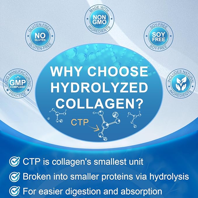 Multi Collagen Peptides for Women &amp Men Hydrolyzed Collagen Peptides-Type I II III V X - with Hyaluronic AcidVitamin CBiotinSupports Skin Hair Nail Non-GMO840 Softgels