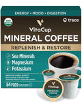 VitaCup Mineral Coffee Pods with Trace Minerals Hydrate Replenish &amp Restore w/Sea Minerals Electrolytes Organic Coffee Medium Dark Roast Single Serve Pod Compatible w/Keurig K-Cup Brewers6