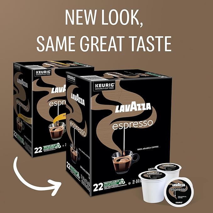 Lavazza Espresso Single-Serve Keurig K-Cup Pods Medium Roast Coffee 88-Count Box (4 Packs of 22)