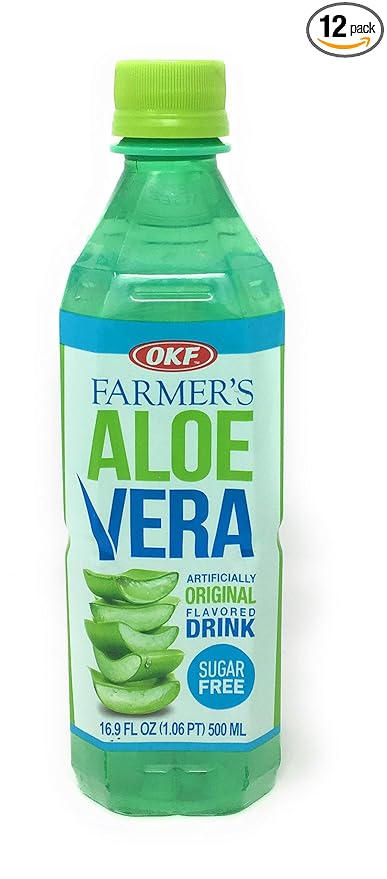 OKF Aloe Vera Drink in 16.9 Ounce Bottles (Sugar Free 12 Pack)
