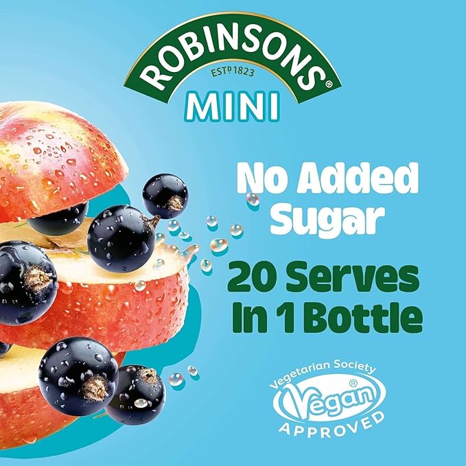 Robinson's Fruit Drink Apple &amp Blackcurrant No Added Sugar 1-Liter Plastic Bottles (Pack of 4)