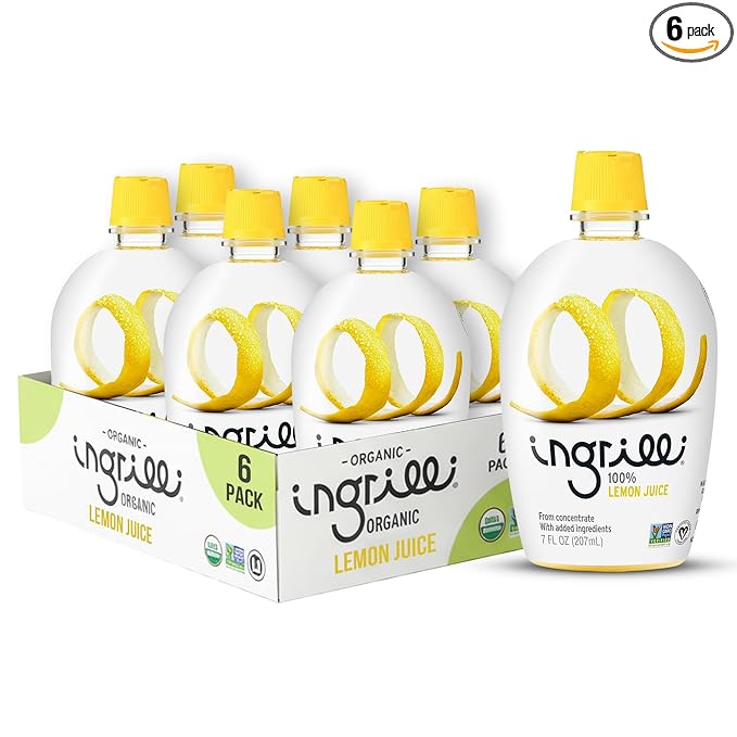 Ingrilli 100% Lemon Juice from Concentrate 7 Fl Oz Bottle (Pack of 6)