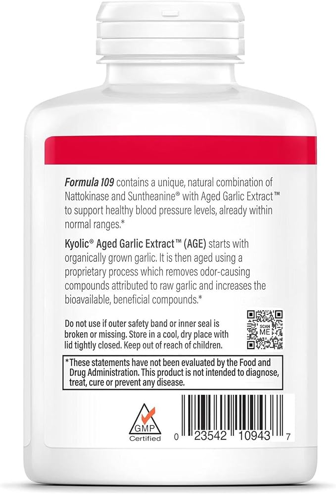 Kyolic Aged Garlic Extract Formula 109 Blood Pressure Health* 240 Capsules