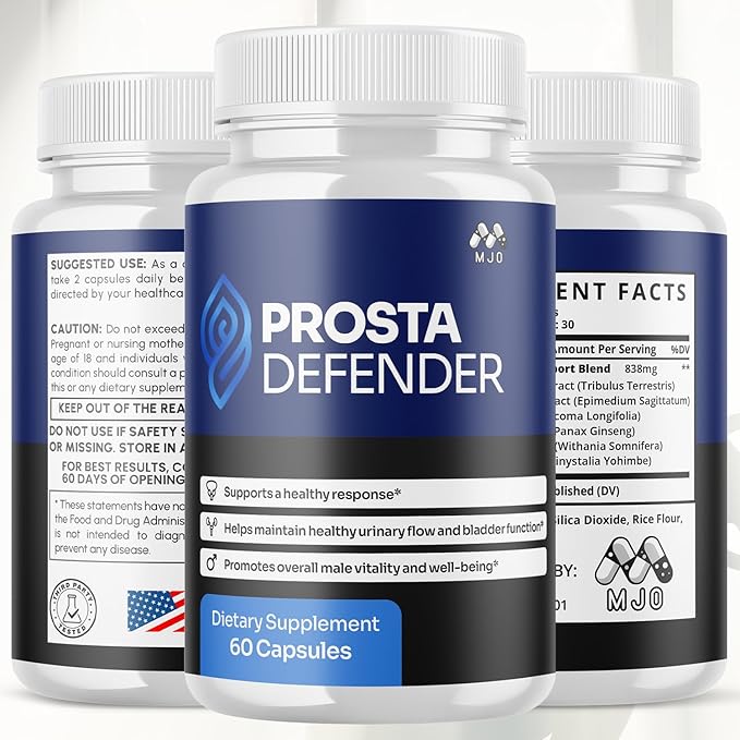 (2 Pack) Prosta Defender Capsules Official Prostadefender Pills with All Natural Ingredients Advanced Overall Health and Wellness Supplement Natural Maximum Strength Vitamin Formula (120 Capsules)