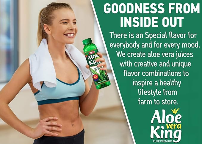 OKF Aloe Vera King Drink Original 16.9 Fluid Ounce (Pack of 12)