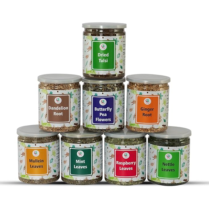 Loose Leaf Tea Set | Upto 450 Servings | Set of 8 teas for Wellness and Flavor Enthusiasts | Experience Blissful Infusion &amp Refreshing Aromatic Teas! | 100% Natural Ingredients | by Yogi's Gift®
