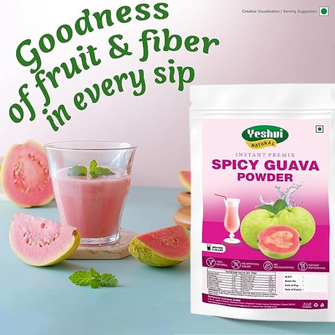 Yeshvi NATURAL Spicy Guava Powder &amp Kokum Jamun Fruit Juice Powder With Tender Coconut Water Powder Combo Pack Instant Drink Mix Powder Easy to Make Beverage 300gm