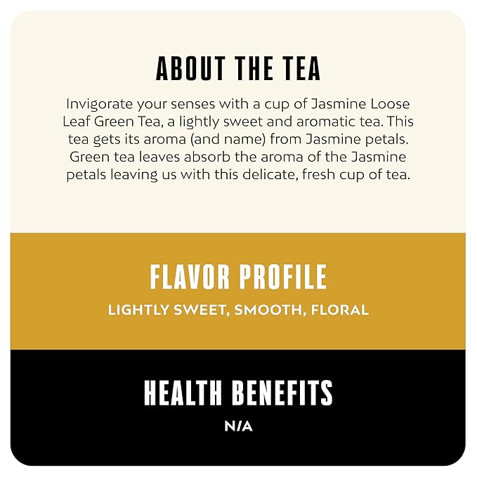BLK &amp Bold Jasmine Loose Leaf Green Tea Lightly Sweet &amp Floral Smooth Aromatic Blend 3 oz (2 Pack)