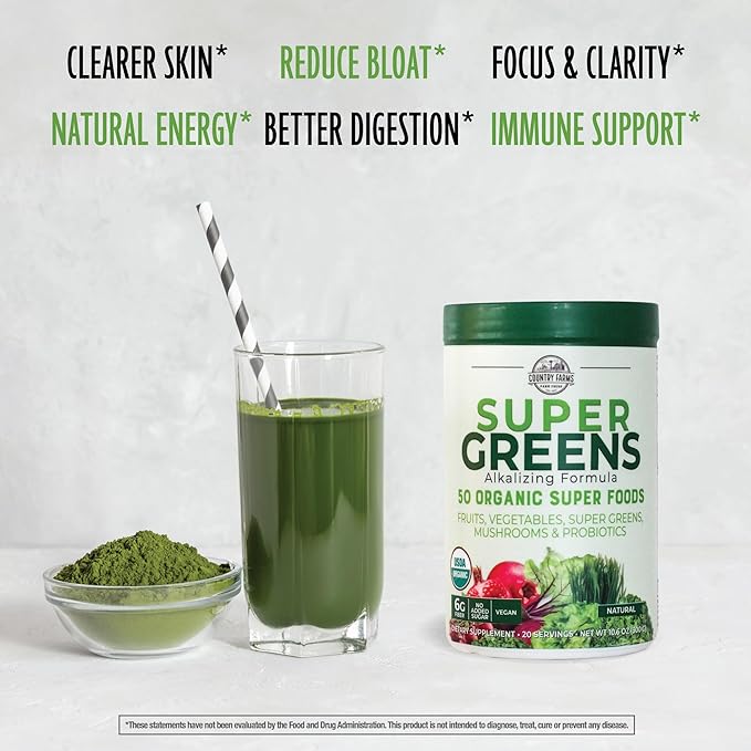 Orgain Hydrolyzed Collagen Peptides Powder Country Farms Super Greens Powder 50 Organic Superfoods