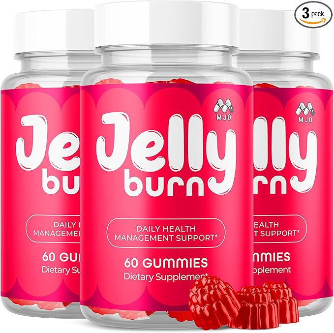 (3 Pack) Jelly Burn Gummies Official JellyBurn Gummys with Natural Ingredient Advanced Health &amp Wellness Vitamin Supplement Formula Max Strength Active Lifestyle Multivitamin Support (180 Gummi