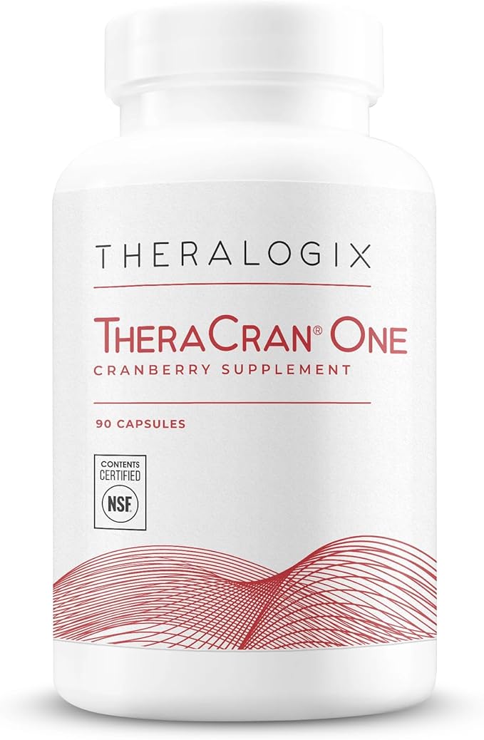 Theralogix TheraCran One Cranberry Capsules - 90-Day Supply - Supplement for Men &amp Women - to Support Urinary Tract Health* - 36mg Soluble PACs per Capsule - NSF Certified 90 Count (Pack of 1)