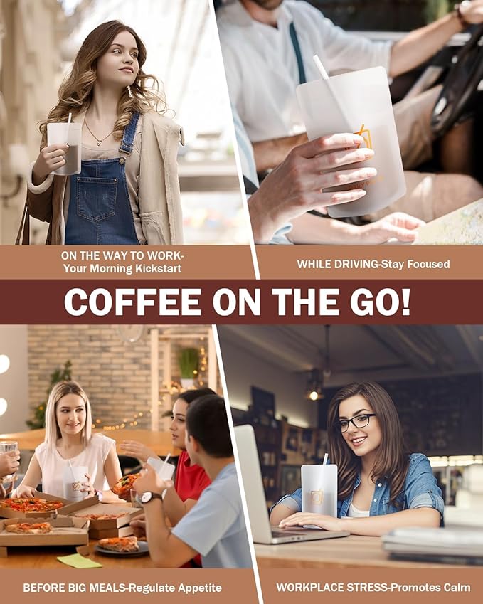 DAILY PULSE 2 in 1 Premium Instant Coffee Made with 100% Arabica Black Coffee Beans - 15 Second Shake to Make - with Garcinia Cambogia &amp Green Tea for Energy - Sugar Free Low Calorie Meal Replace