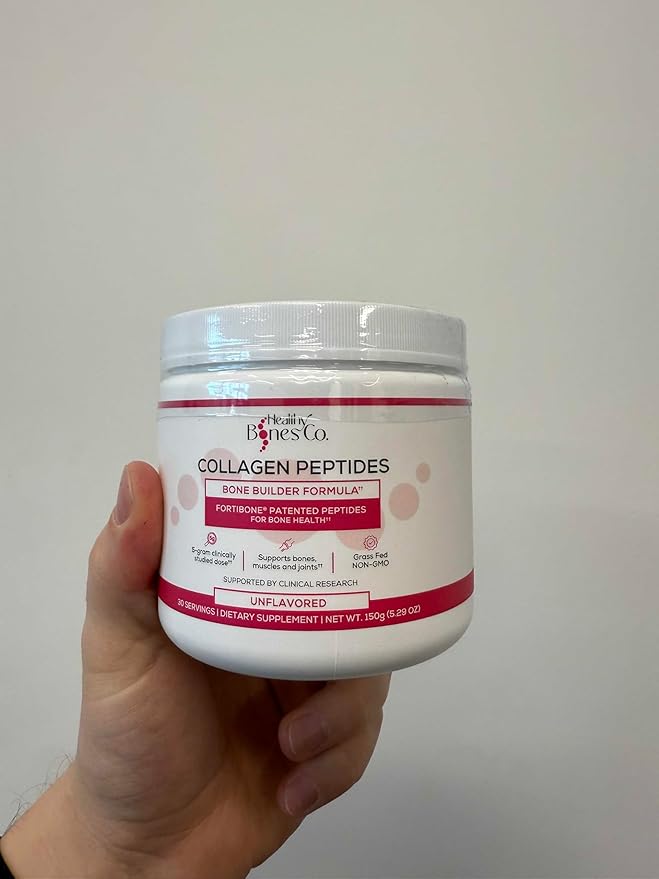 FORTIBONE Collagen Peptides Essential Bone Builder Hydrolyzed Collagen Powder for Women &amp Men Clinically-Supported for Bone Strength &amp Density Gluten Free &amp Dairy Free - Unflavored (30 S