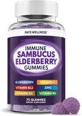 Elderberry Gummies Immune Support Daily Support for Kids and Adults* with Sambucus Elderberry Zinc Vitamin C D3 B6 B12 Plus - Dietary Supplement - 70 Count