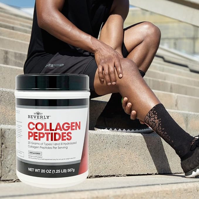 Beverly International Collagen Peptides Protein Powder. Youthful Appearance- Skin Hair Nails Bones and Joint Health. Easy to Use Highly Absorbable. 18 Grams of Protein Unflavored 20 oz.