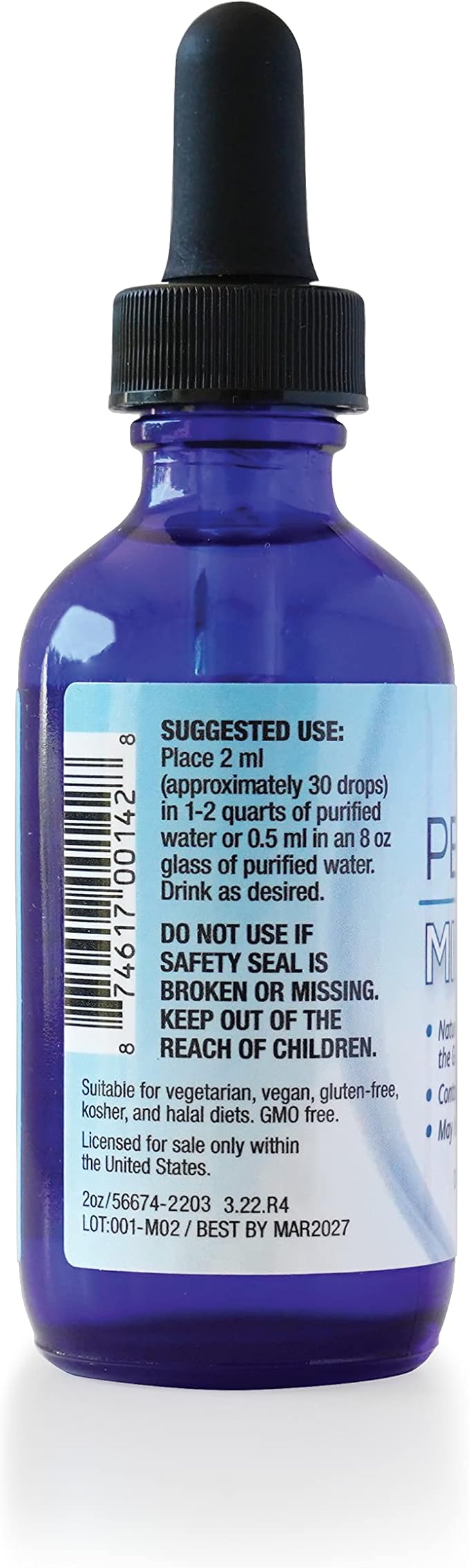 AquaTru Perfect Minerals – Mineral Drops for Water – Enrich with 72 Trace Minerals Including Magnesium Zinc &amp Calcium – 60ml Bottle Mineralizes Up to 230 Liters of Water (Pack of 2)