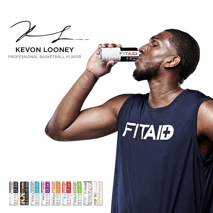 FITAID Rx Zero Keto-Friendly Number 1 Post-Workout Recovery Drink 0g Sugar Quercetin Creatine BCAAs Green Tea 5 Calories 12 Fl Oz (Pack of 12)