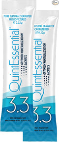 Quicksilver Scientific Quintessential 3.3 Sachets - Hypertonic Solution - Filtered Sea Water Hydration Packets - Liquid Minerals for Muscle Recovery Stamina + Mineral Replenishment (30 Count)